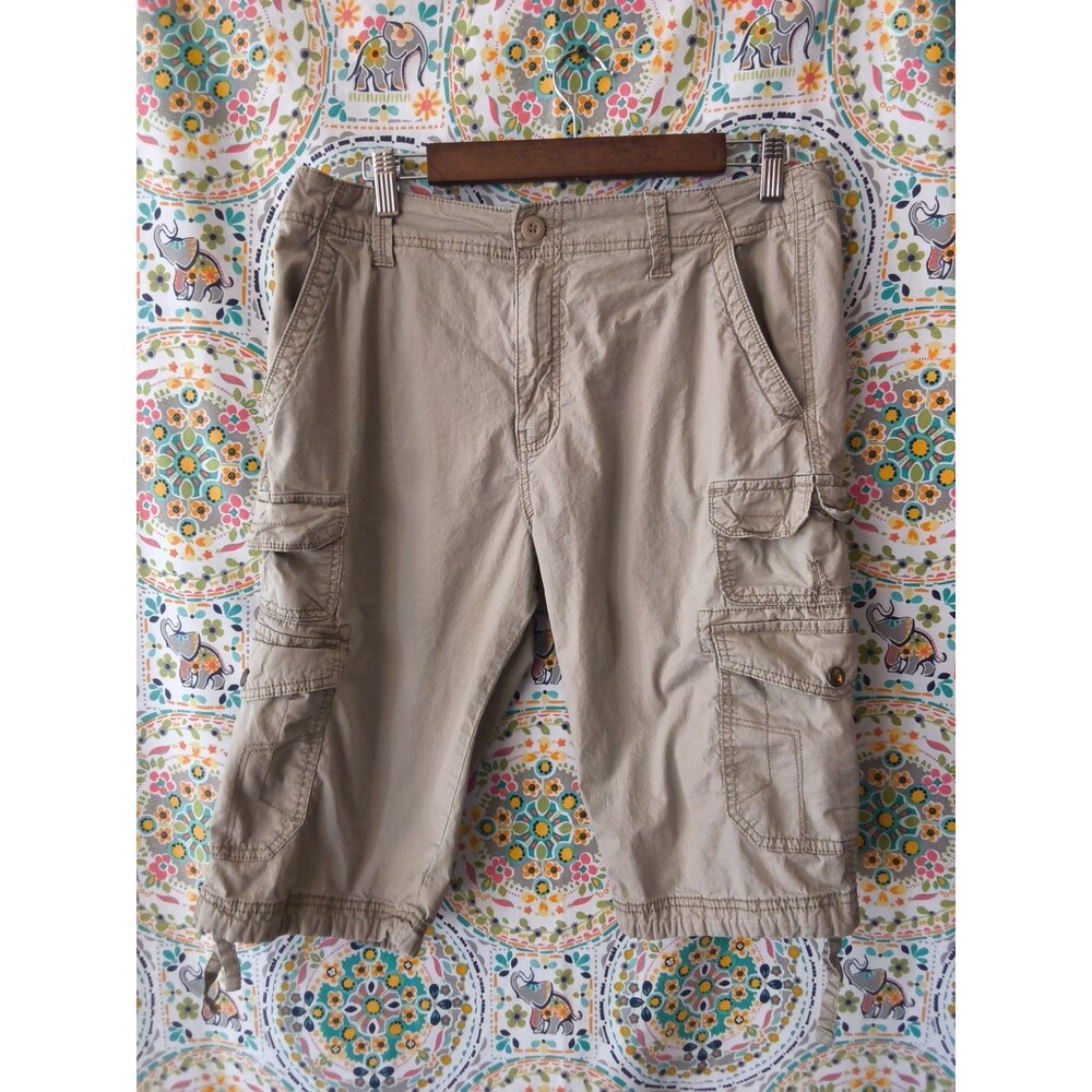 Men's IRON CO. Cargo Shorts Size 32 Brown Caramel Board Shorts 100% Cotton